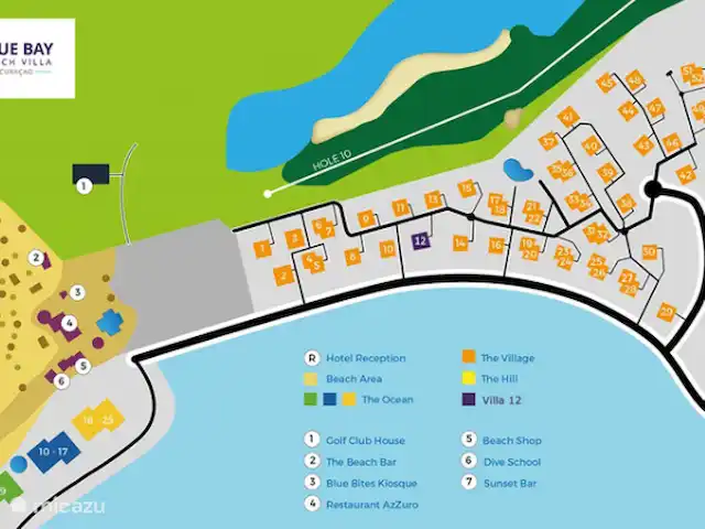 The Blue Bay Beachvilla huren in Curaçao, Curacao-Midden, Willemstad - villa The Bluebay Beachvilla - Map, Plattegrond