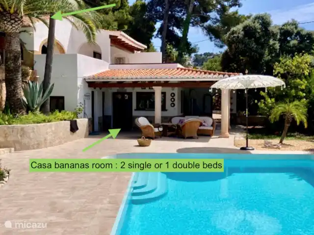 Villa Violeta : famille, plaisir et soleil | Espagne, Costa Blanca, Jávea - maison de vacances Maison 1 avec la chambre Montgo et Bananes.