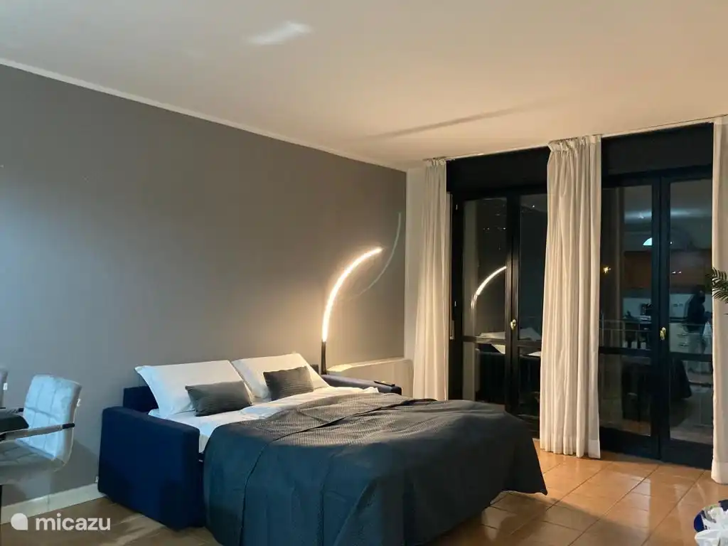 Doppelschlafcouch mit TV.