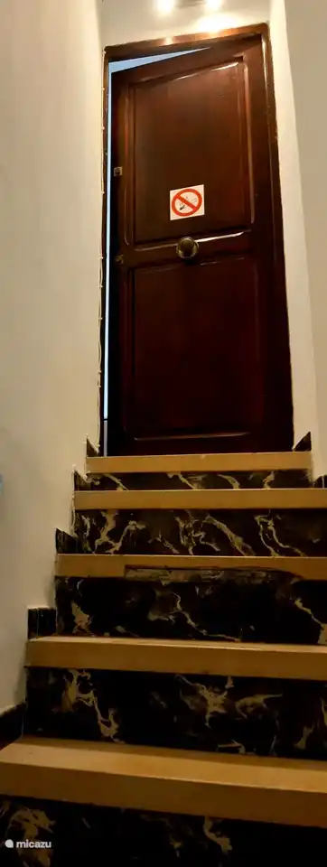 Stairs to the front door of the apartment