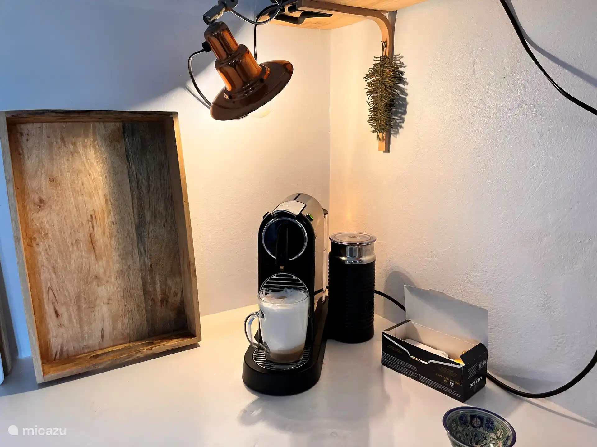 Nespresso with integrated milk frother