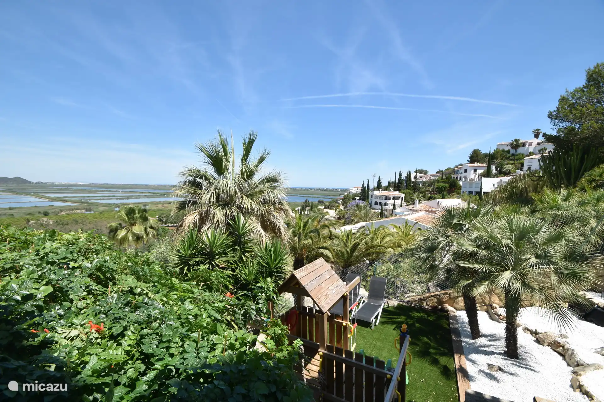 View of the sea and the Marjal (rice fields of Valencia)