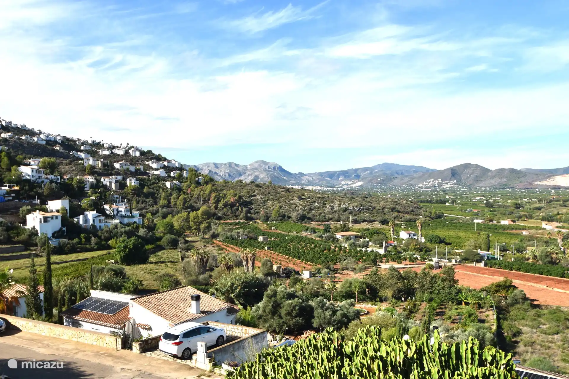 View from the terrace towards the mountains and Pego