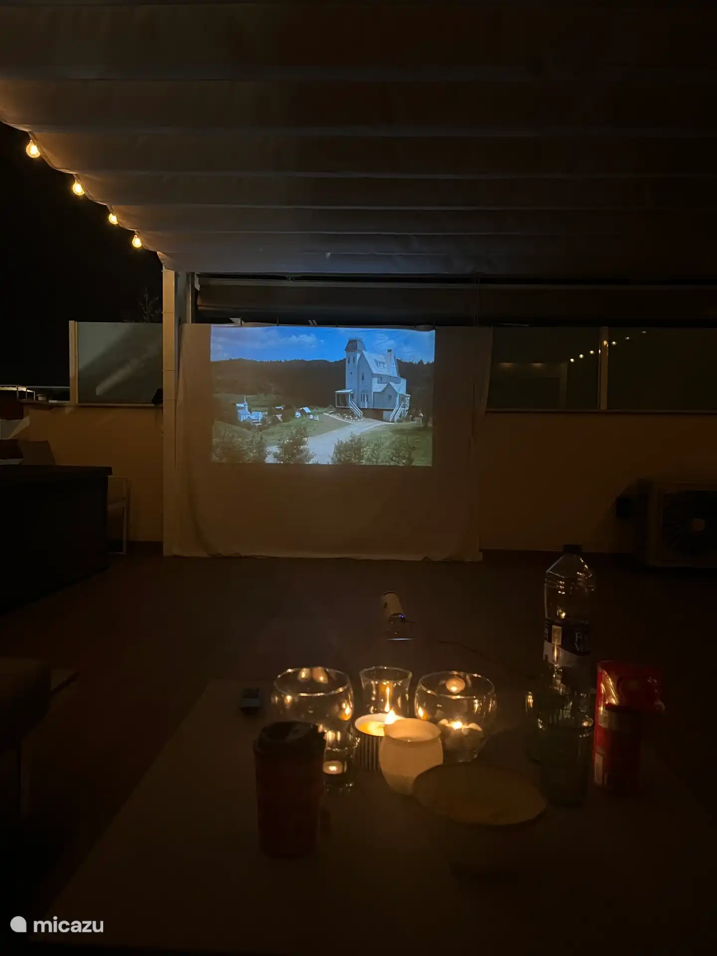 Watch a movie on the sun terrace 