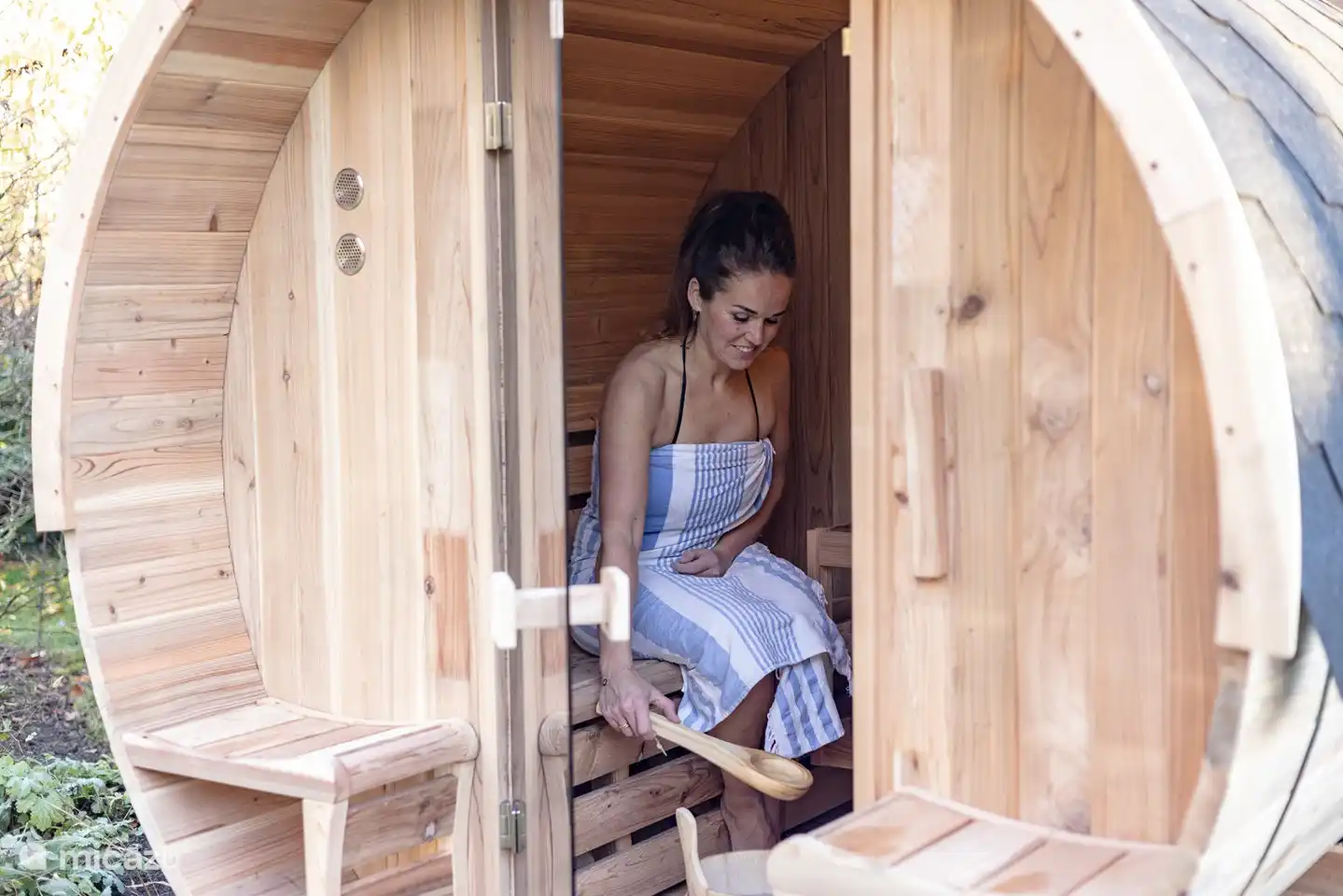 In der finnischen Sauna können Sie vollkommen entspannen