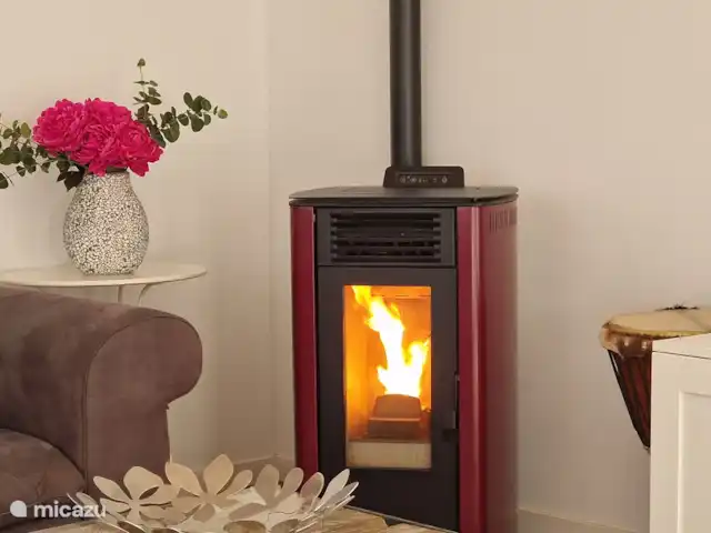 Location de Vacances Espagne, Barcelone, Canyelles, appartement - Villa Contenta Canyelles Poêle à granulés qui fournit une chaleur agréable pendant les périodes les plus froides.