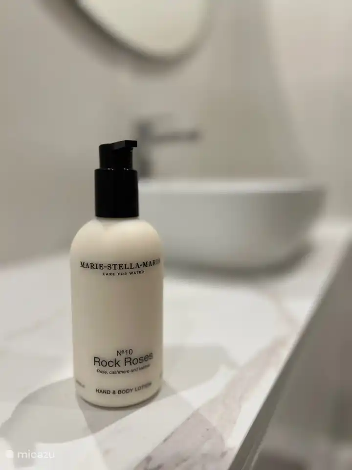 Ensuite bathroom belonging to bedroom 4 with shower, toilet and spacious sink unit and towel rack.