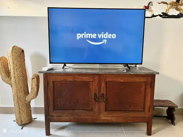 Beach House El Palo La Tierra Sur huren in Spanje, Costa del Sol, Málaga - vakantiehuis In de woonkamer hebben we een smart tv en een Amazon Prime Video abonnement waar naar (gratis) films en series gekeken kan worden. Als je zelf een Netflix account hebt, kun je daar via deze tv op inloggen.