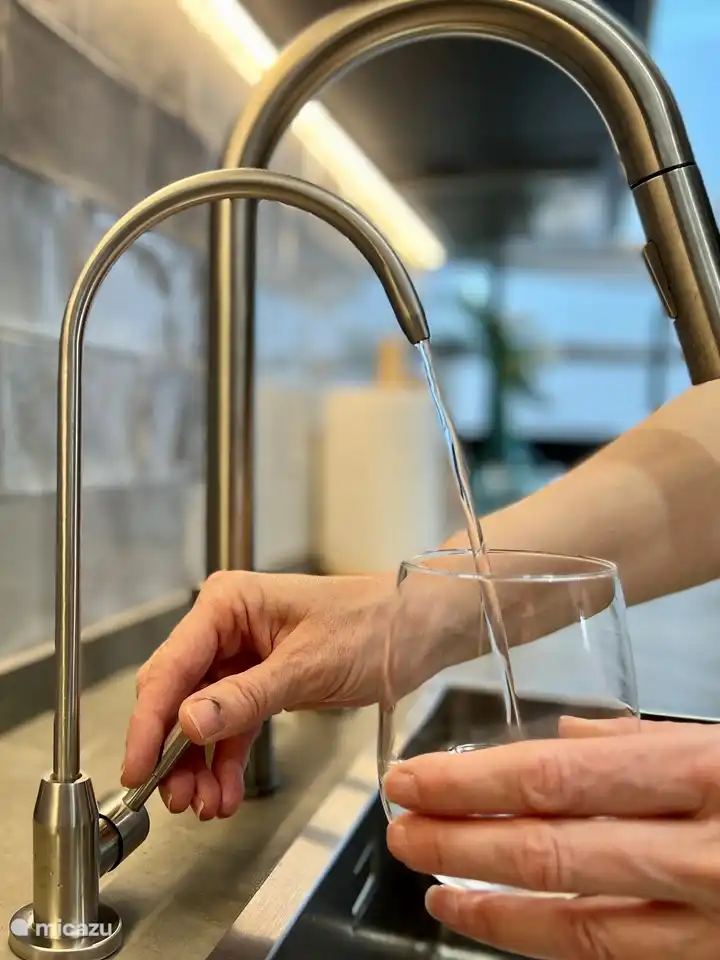 We have a separate tap for filtered drinking water. So no more hassle with bottles and better for the environment!