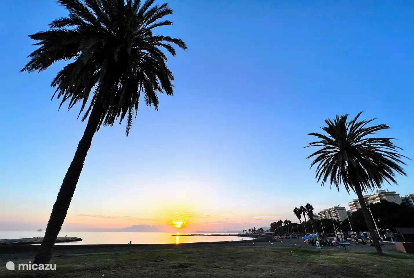 Sunset on El Palo beach, just 2 minutes walk (200 mtr.).