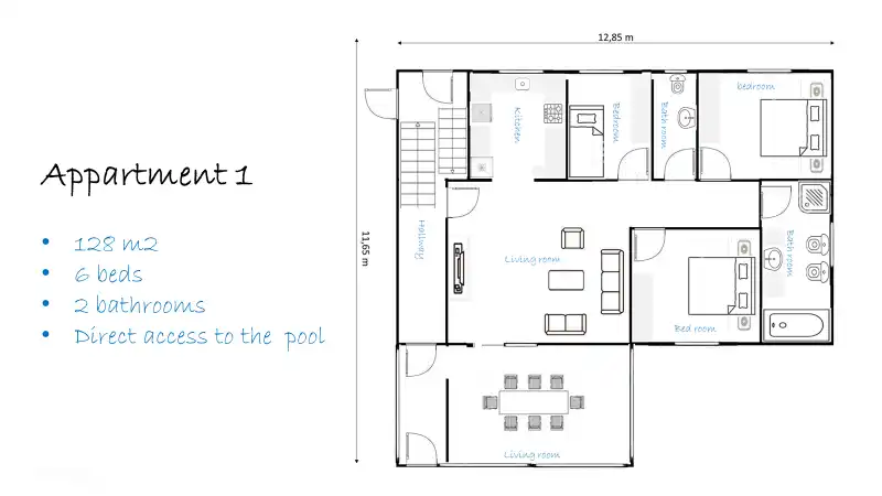 Villa Familia - Apartamento 1 en España, Costa Dorada, L'Ametlla de Mar - Apartamento