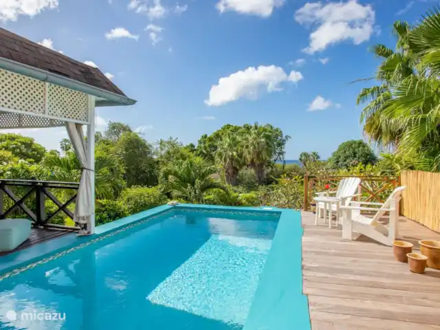 Piscadera Bay Resort 18 | Curaçao, Curaçao-Centre, Piscadera - bungalow Terrasse avec piscine et pleine vue mer