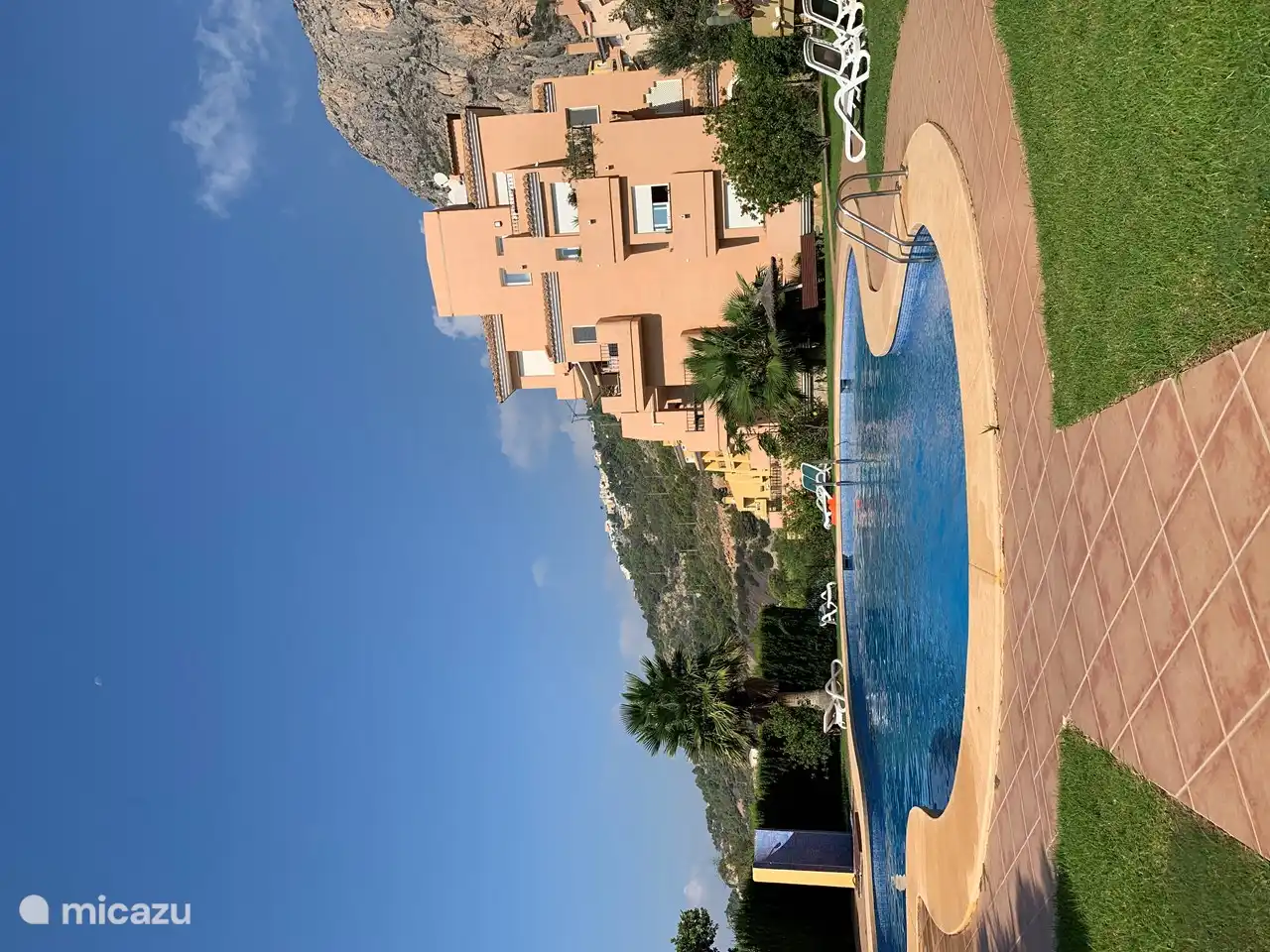 Swimming pool 1 with lovely sun loungers.