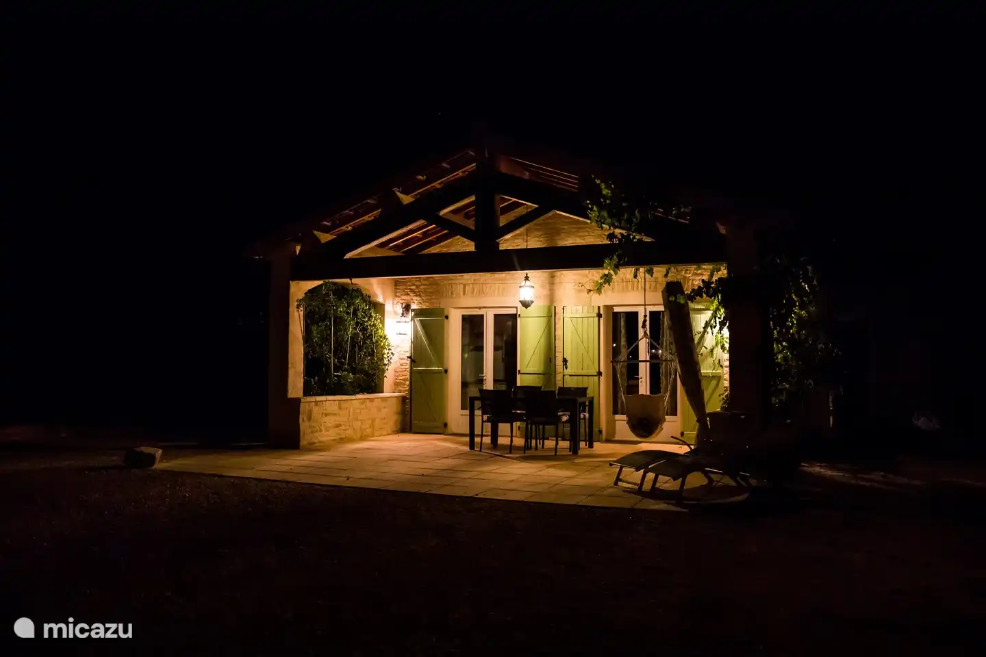 Small terrace at evening.