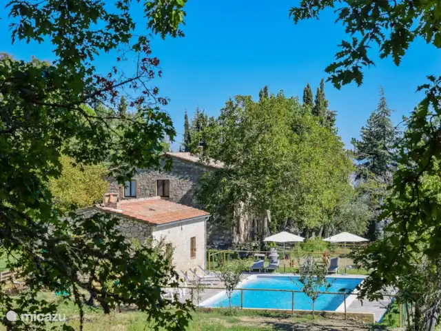 Viaje a la ciudad, Italia, Toscana, Sarteano, villa Casa con piscina privada en el sur de la Toscana