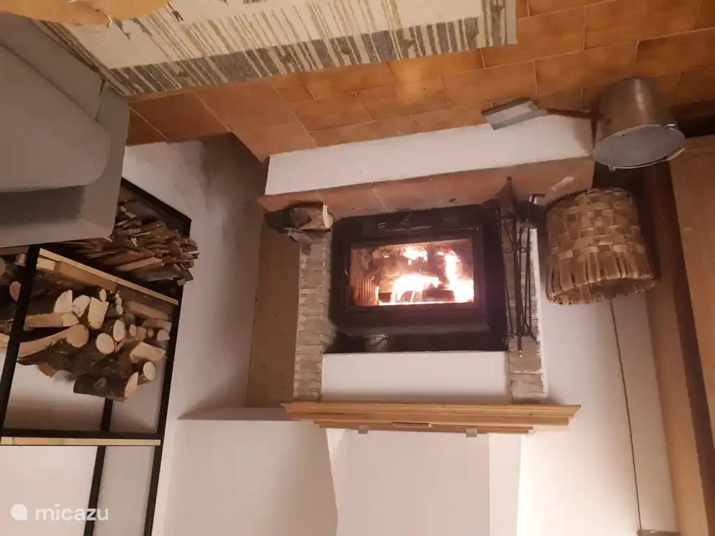 Holz steht gegen Gebühr zur Verfügung. Der Schornstein wurde 2022 gefegt.