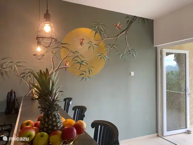 Cocobana18 huren in Curaçao, Banda Ariba (oost), Cas Grandi - appartement elke dag genieten van deze mooie muurschildering.