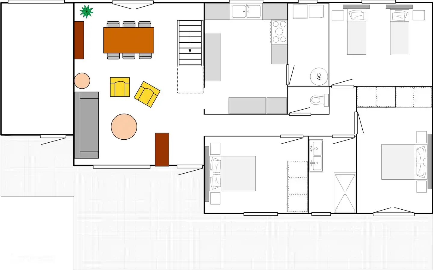 The floor plan of the house.