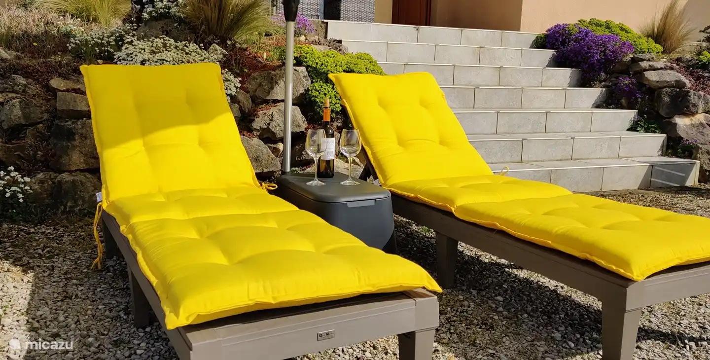 Comfortable outdoor beds.