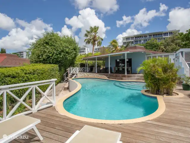 Villa Mai Blu huren in Curaçao, Curacao-Midden, Piscadera - bungalow Prachtige 6-persoons tropenvilla met zeezicht en privé (zoutwater) zwembad