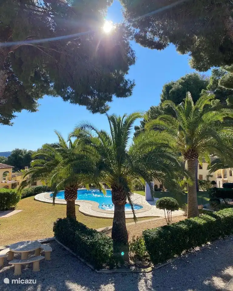 The swimming pool with children's section in the beautiful tropical garden. With outdoor shower.