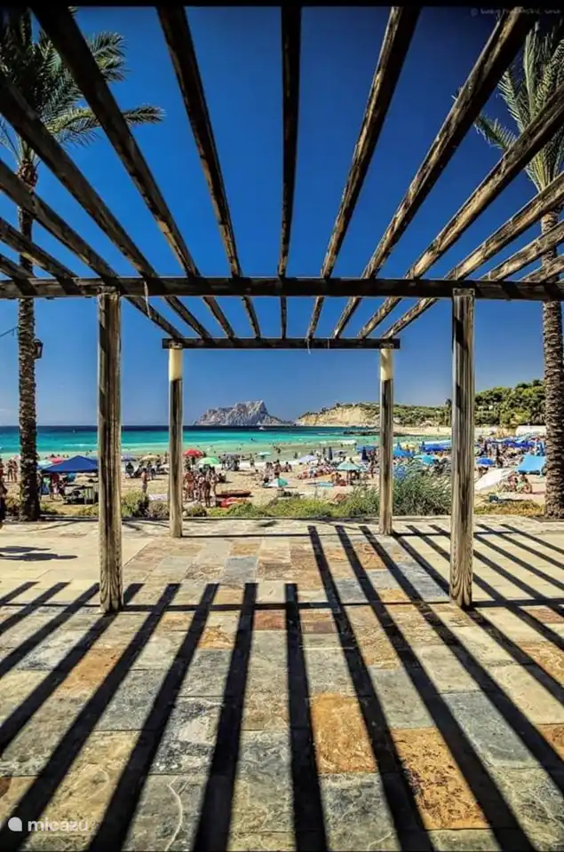 The view of L Ampolla beach in Moraira.