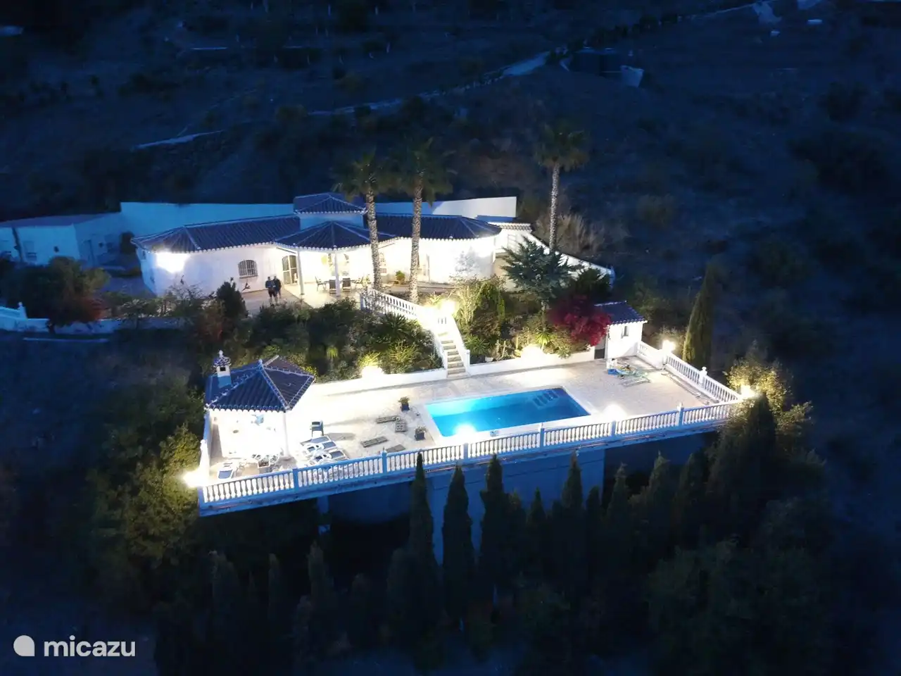 Nimameto atmospherically lit at night.