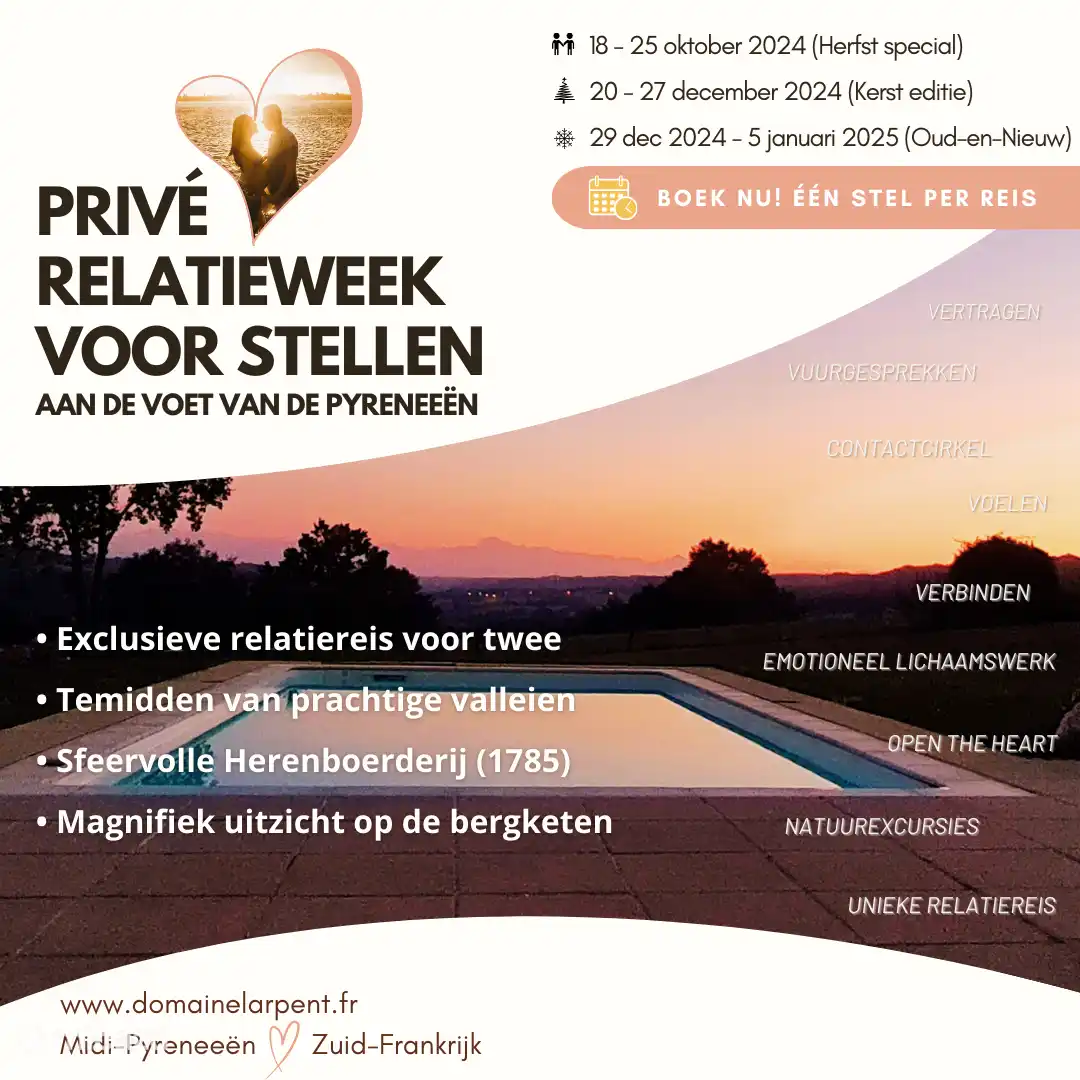 Exklusive private Beziehungsreise:
Gemeinsam auf verschiedenen Schichten den Zusammenhang zu suchen, (wieder) zu entdecken und (neu) zu kalibrieren. Diese gesamte Retreatwoche ist dir als Individuum und dir als Ganzes gewidmet. 