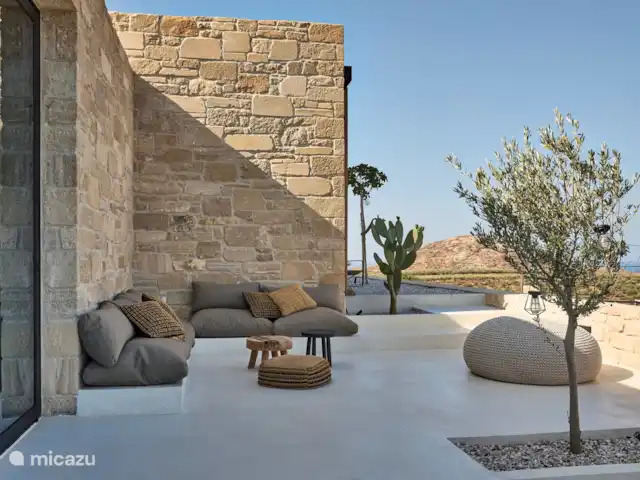 Metochi Lodge huren in Griekenland, Kreta, Platanos - villa Terras voor aperitief bij zonsondergang