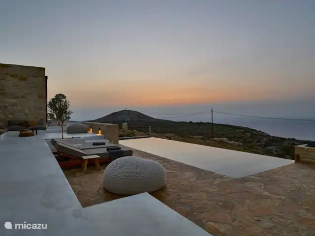 Metochi Lodge huren in Griekenland, Kreta, Platanos - villa Zonsondergang vanop het terras