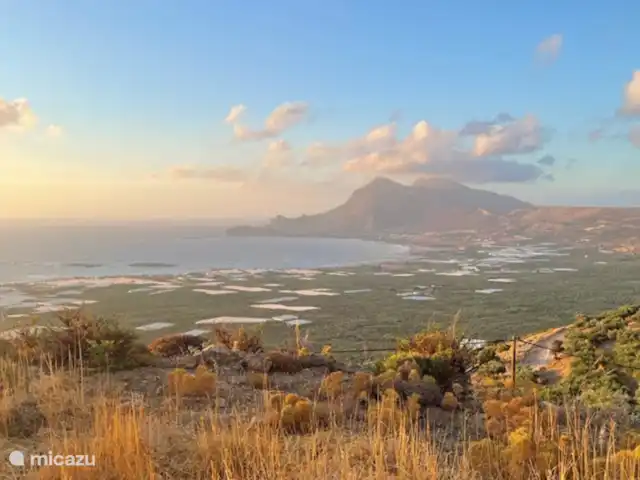 Metochi Lodge huren in Griekenland, Kreta, Platanos - villa Zicht op de baai van Falassarna vanop het terras