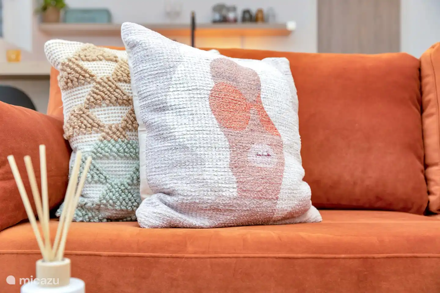 Comfortable sofa in the living room.