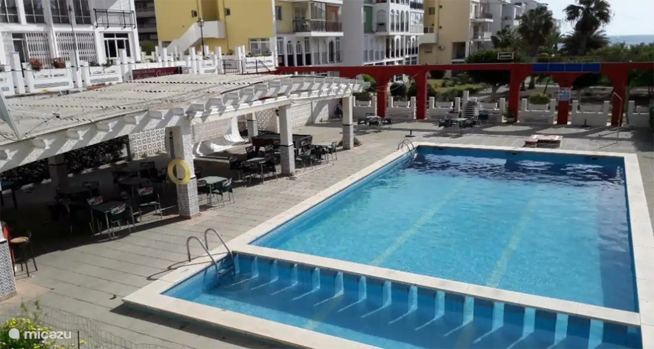 Pool and bar in the lower part of Eliseos Playa