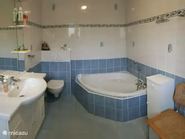 La Maison Blanche | France, Ardèche, Rompon - villa Salle de bain attenante au rez-de-chaussée dans la chambre 1; il y a aussi une douche séparée dans cette chambre