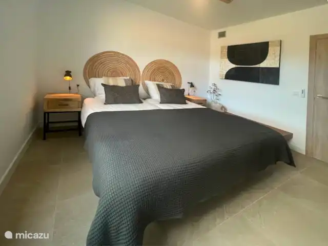 Hip appartement - Casa Mijas -Málaga huren in Spanje, Costa del Sol, La Cala de Mijas - appartement Slaapkamer 2 met plafondventilator, vliegenhor en rolluken.