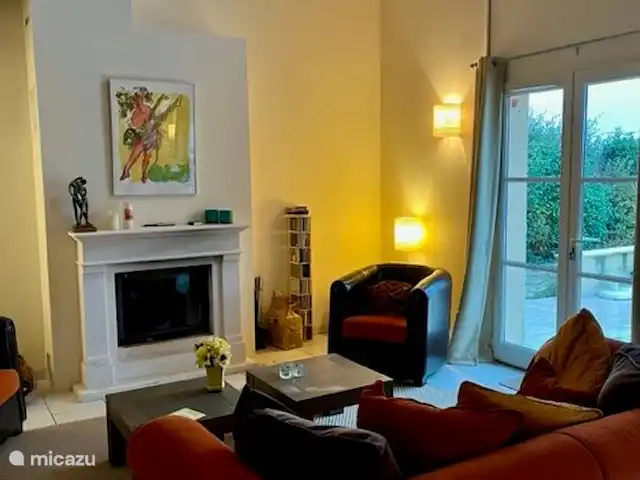Villa Hirondelle la Haute Prézé | France, Charente, Rouzède - villa Le salon avec cheminée insert