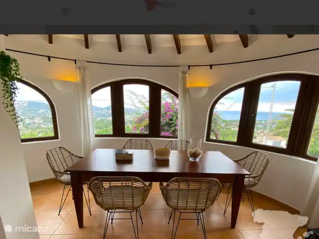 Location de Vacances Espagne, Costa Blanca, Moraira, villa - Maison Cosy table à manger avec vue