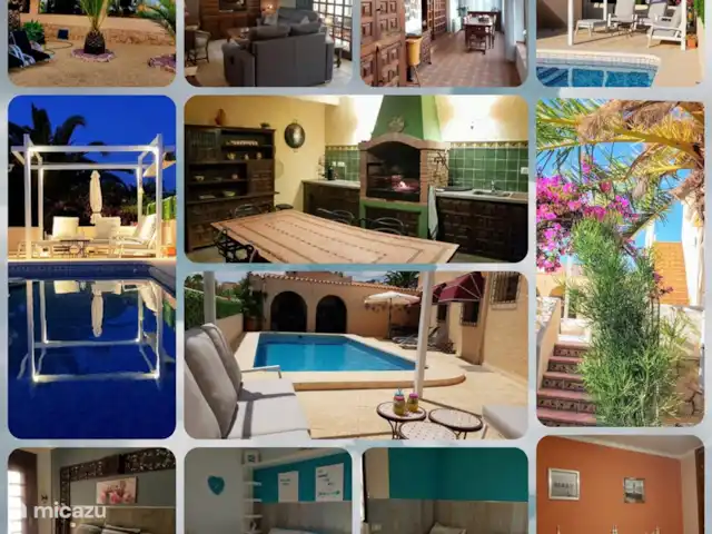 Casa Mi Pajobe (2 chambres/max 4 pers) | Espagne, Costa Blanca, Benidorm - villa Casa Mi Pajobe est une villa individuelle avec un grand jardin, une piscine privée et une grande cuisine extérieure. Cette annonce concerne la réservation de 2 chambres pour 4 personnes maximum.