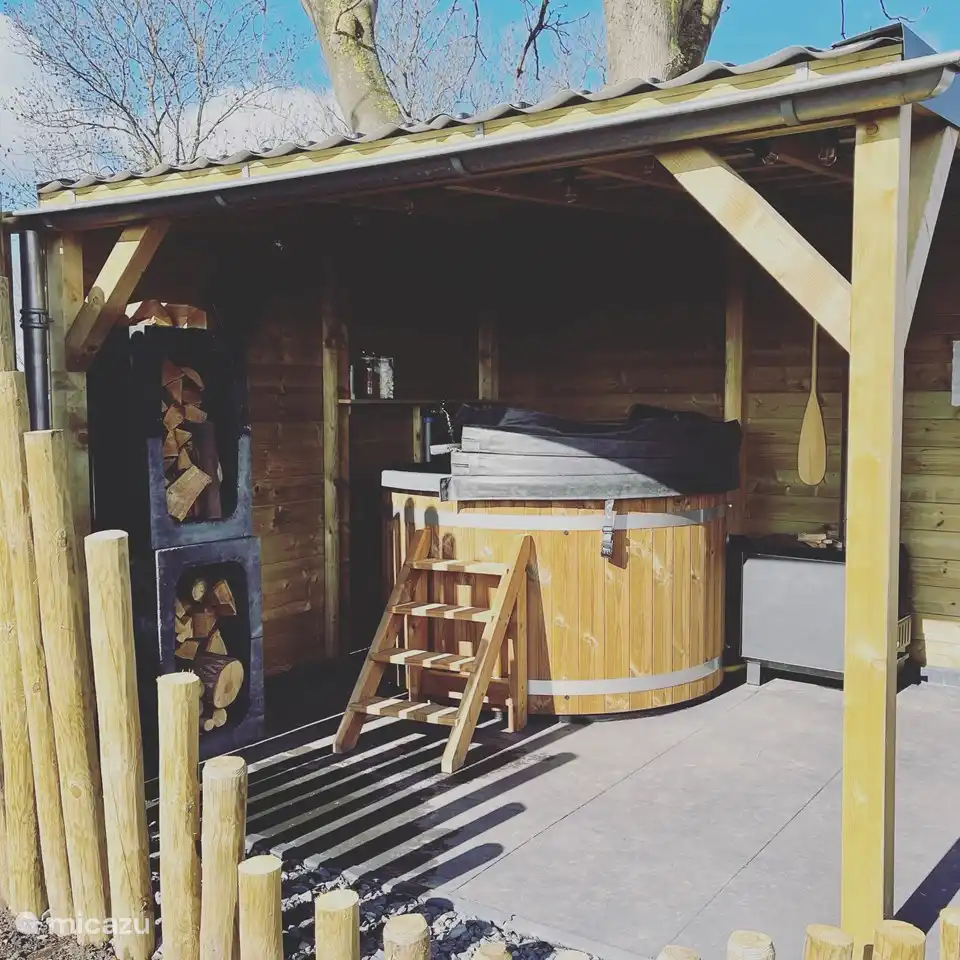 Hot tub with a view of the country. Can be booked as an extra add-on