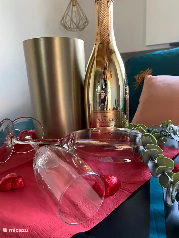 Would you like to surprise your loved one with a bottle of bubbles or rather a chocolate fondue? This can also be booked extra.