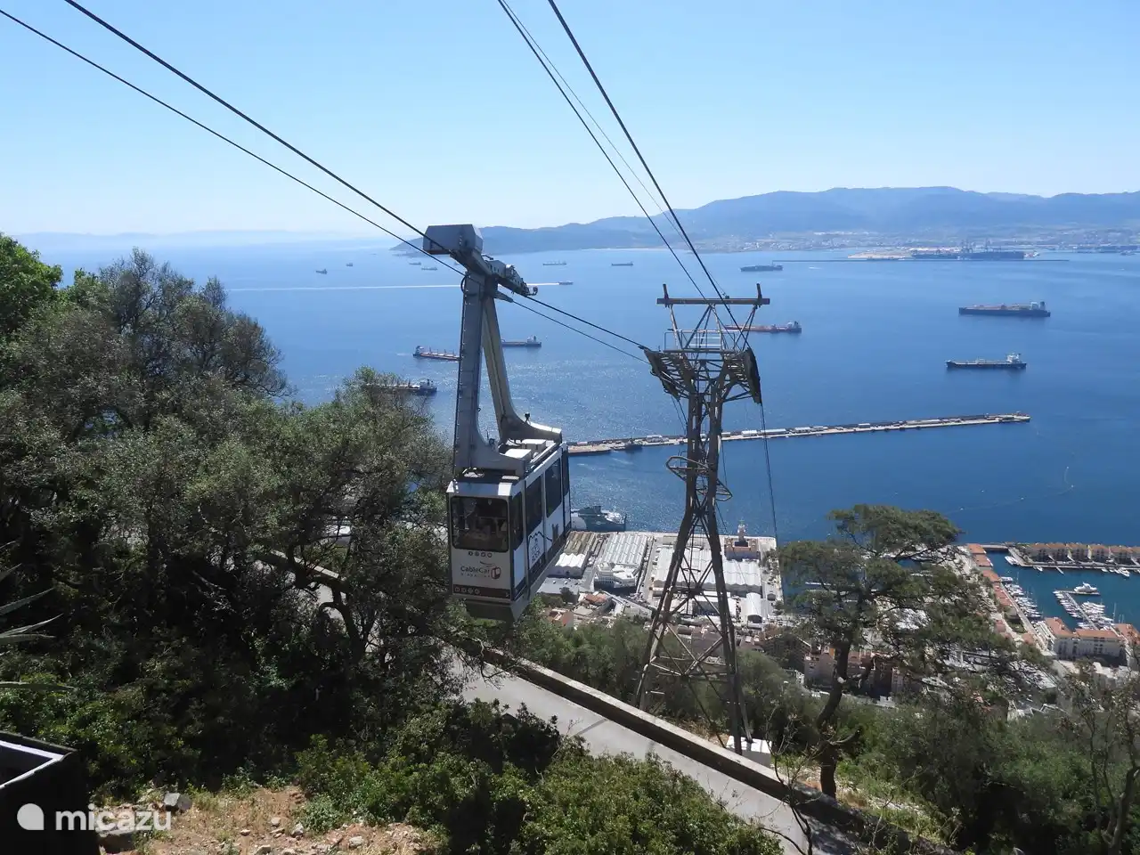 by cable car to the Rock of Gibraltar