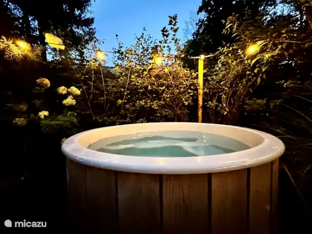 chalet en Países Bajos, Güeldres, Arnhem – Casa de vacaciones Maridu Wellness La bañera de hidromasaje por la noche