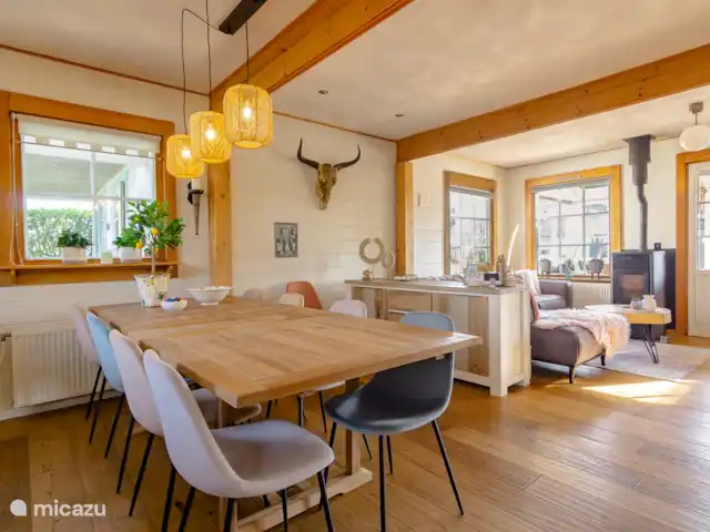 Maison du lac Hollande | Pays-Bas, Groningue, Kropswolde - maison de vacances La cuisine ouverte avec le coin salon convient pour 12 personnes.
