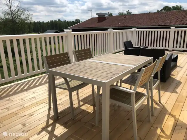 Location de Vacances Suède, Småland, Ljungby, villa - Maison de village proche lac Détendez-vous sur la grande terrasse