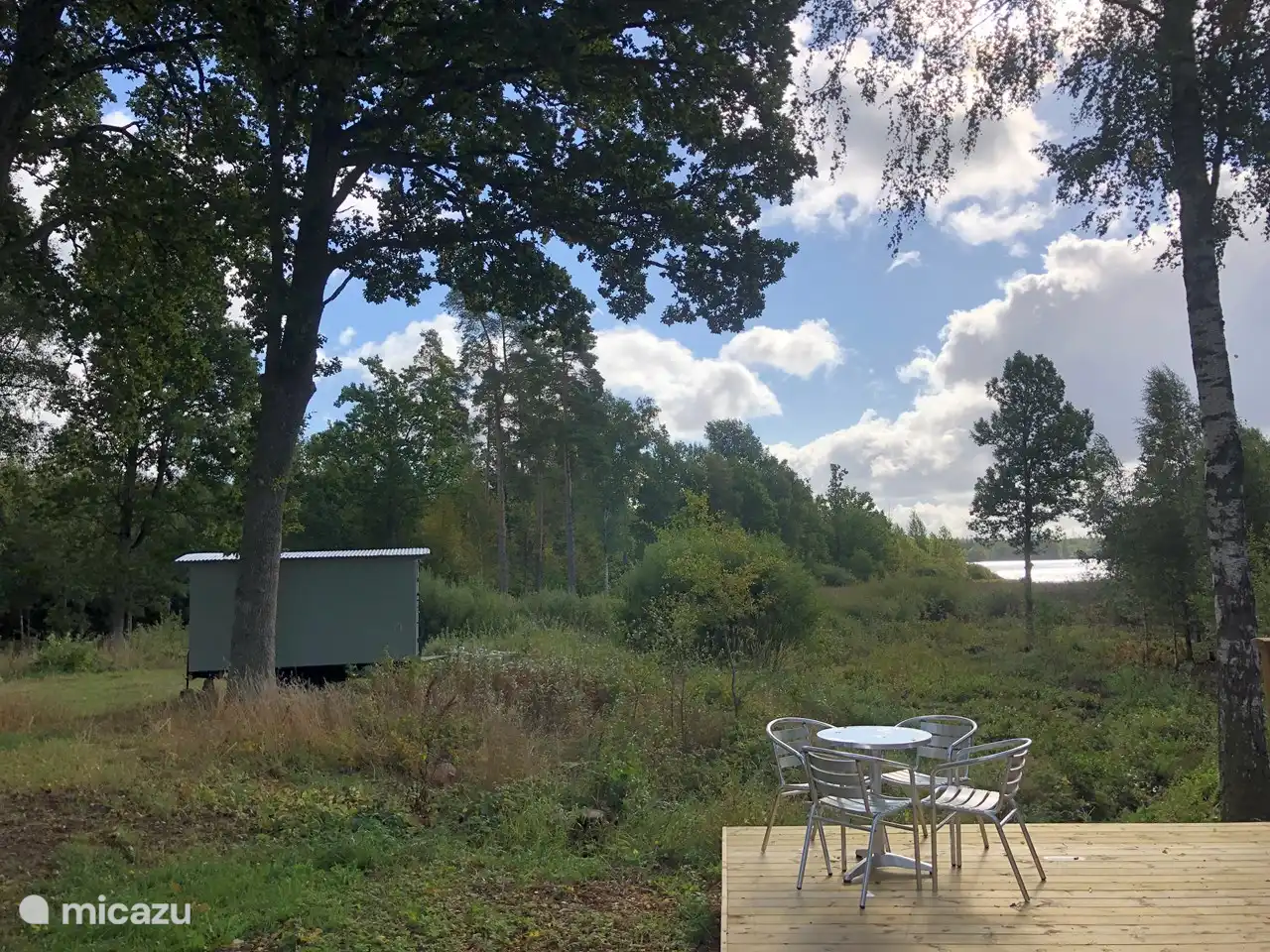 The view from the cottage on the lake