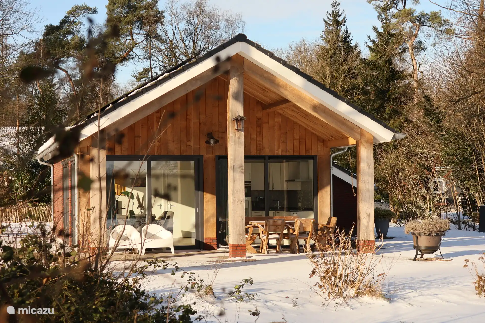 Vue sur Cottage Meadow en hiver