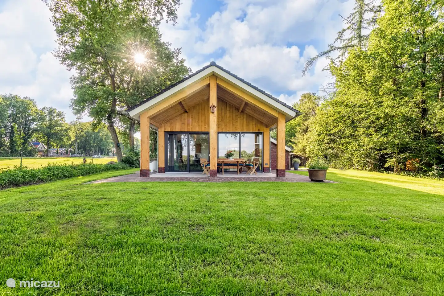 Location de Vacances Twente, Pays-Bas, bungalow - Vue sur prairie