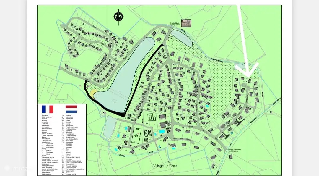 alte Karte Le Chat ganz rechts am weißen Pfeil Rue des Magnolias 176