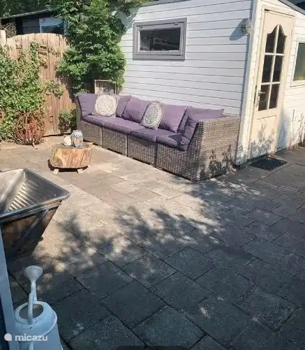 The garden furniture at the back of the cottage.