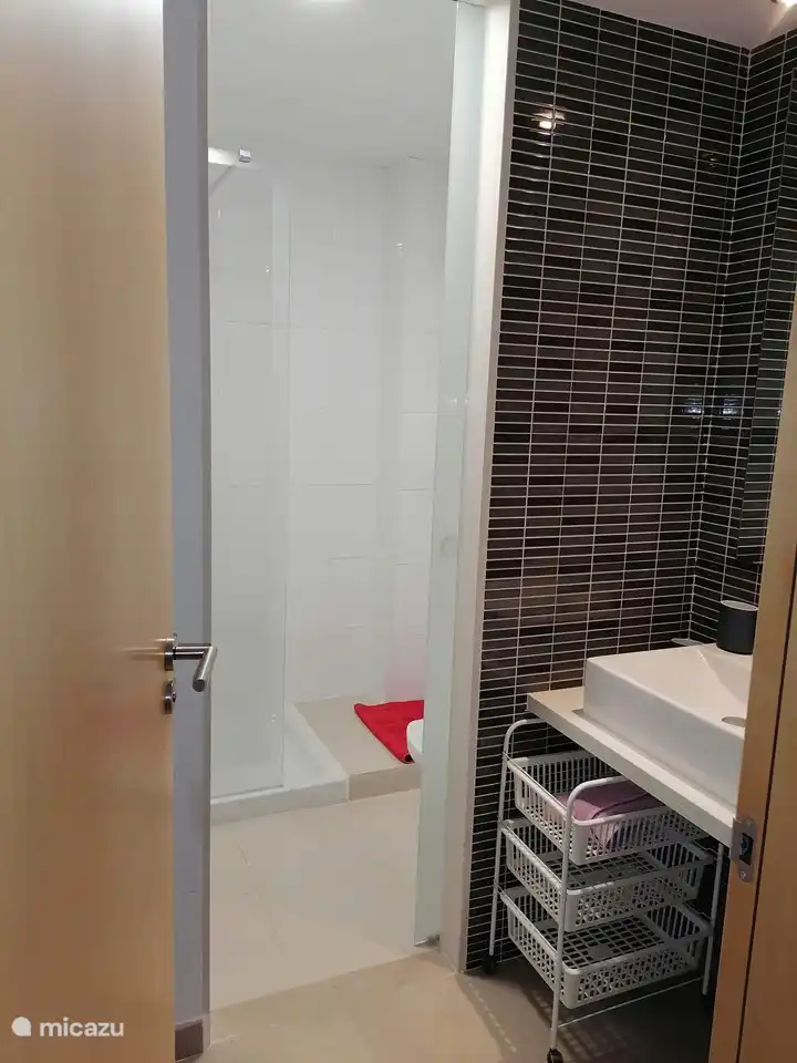 Bathroom with lockable part of the shower and toilet